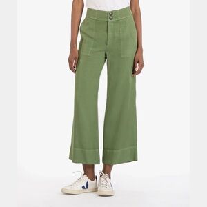 KUT FROM THE KLOTH MEG HIGH RISE WIDE LEG OLIVE PANTS